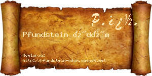 Pfundstein Ádám névjegykártya